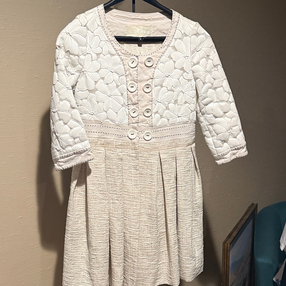 Bensoni Cream Floral Women's Dress
